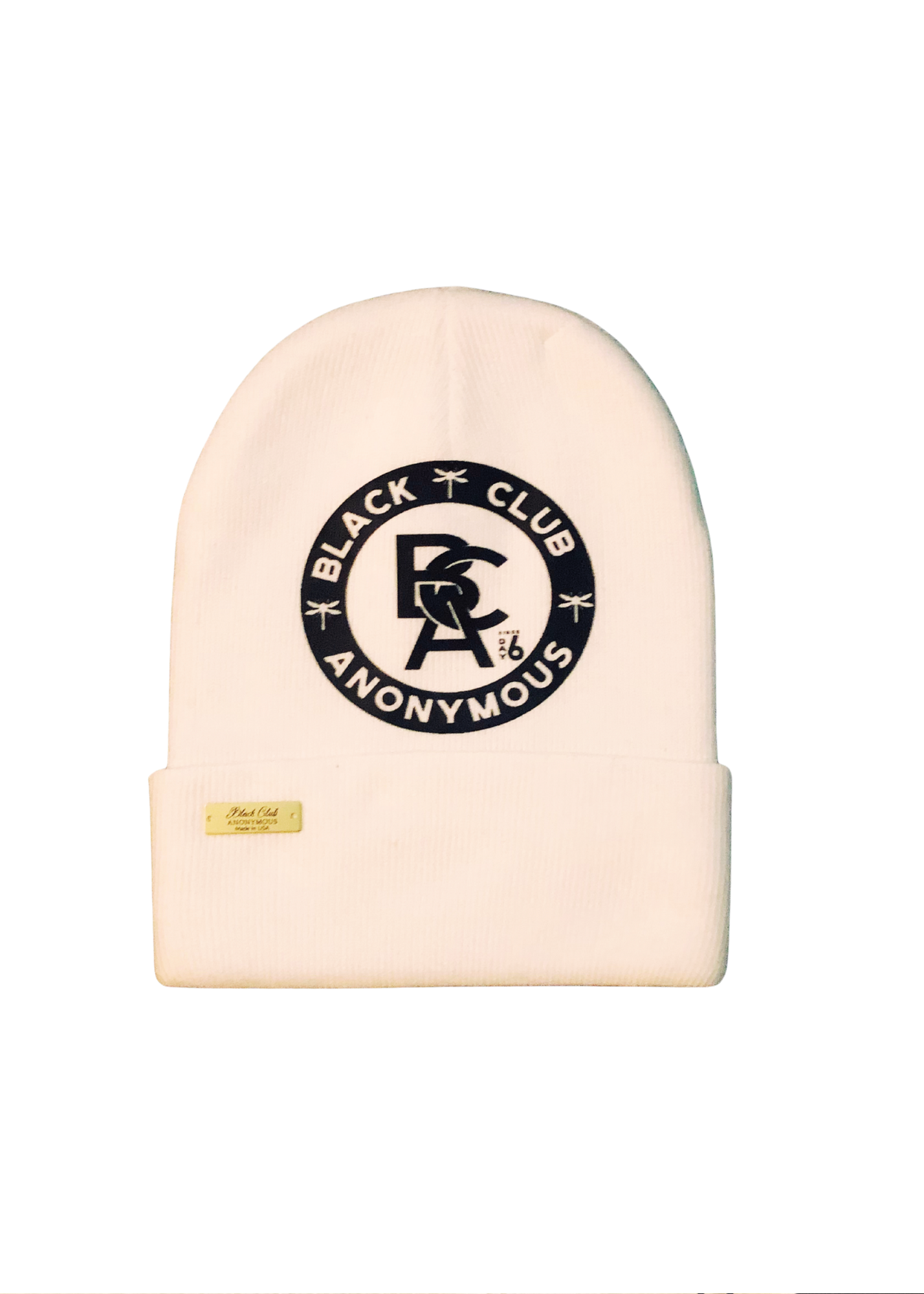 Cream BCA Beanie (big logo)