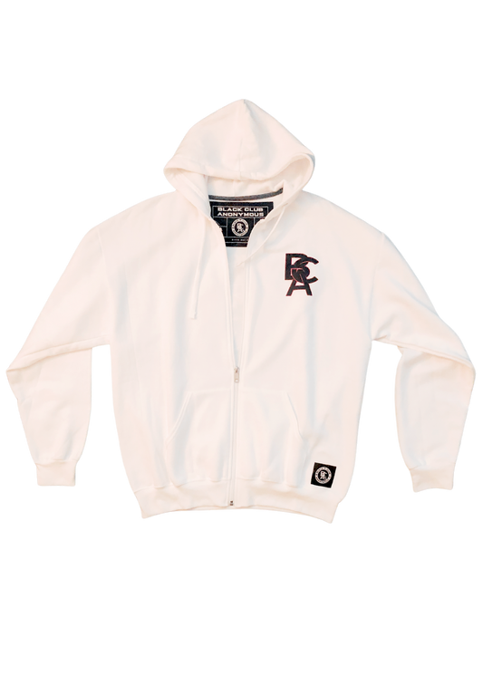 White, Red & Black Hoodie (with logo)